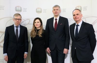 Iš kairės į dešinę prof. Juozas Kupčinskas, prof. Jurgita Skiecevičienė, prof. Laimas Virginijus Jonaitis, prof. Gediminas Kiudelis, nuotr. iš asmeninio archyvo