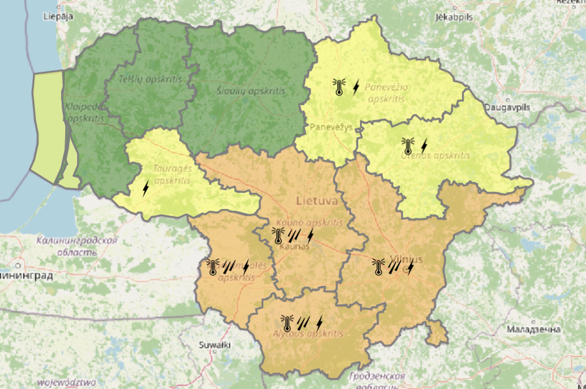 Severe weather warning issued for southern Lithuania as storm approaches