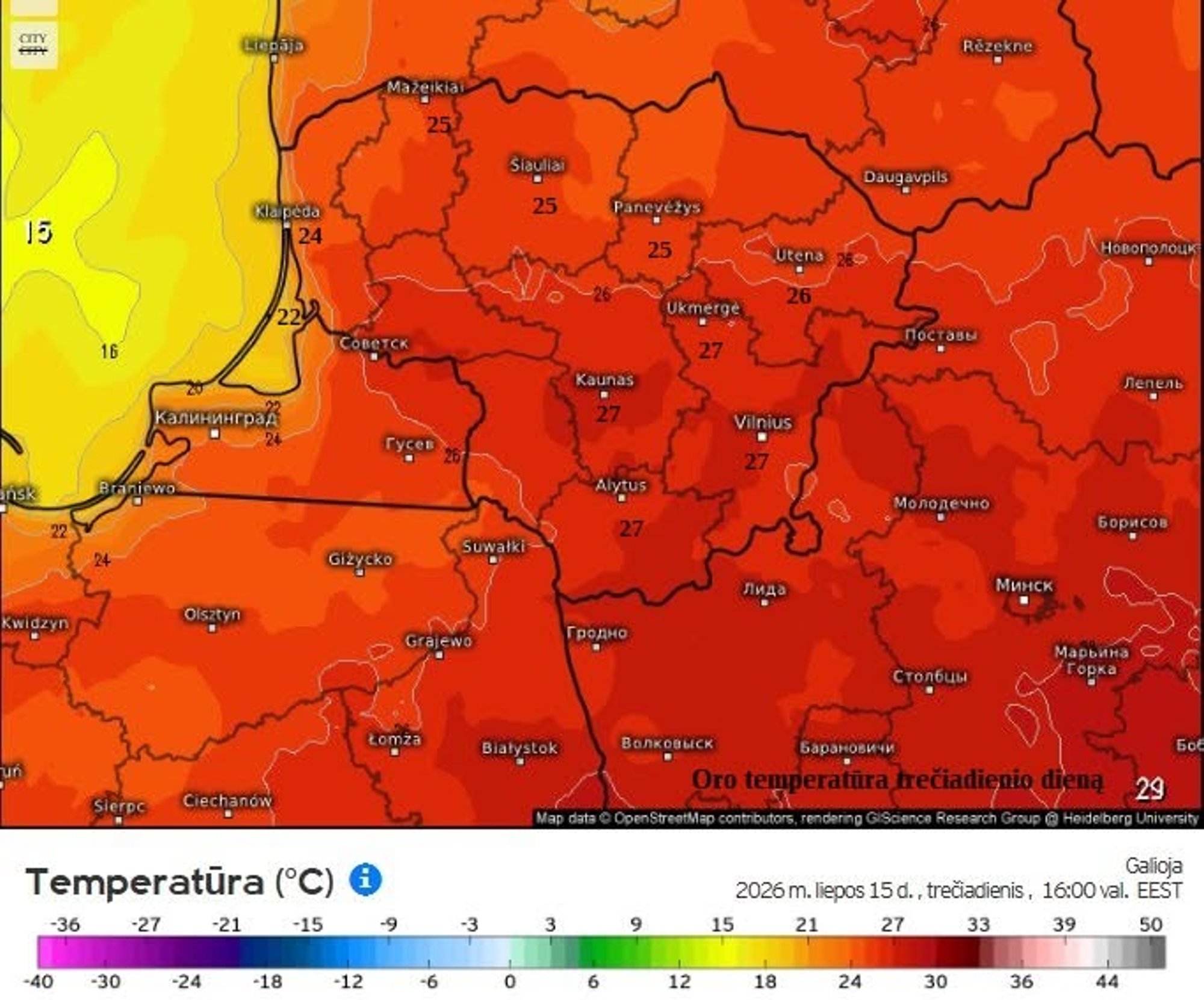 Sinoptikė Warns: Weather to Worsen First in This Part of Lithuania
