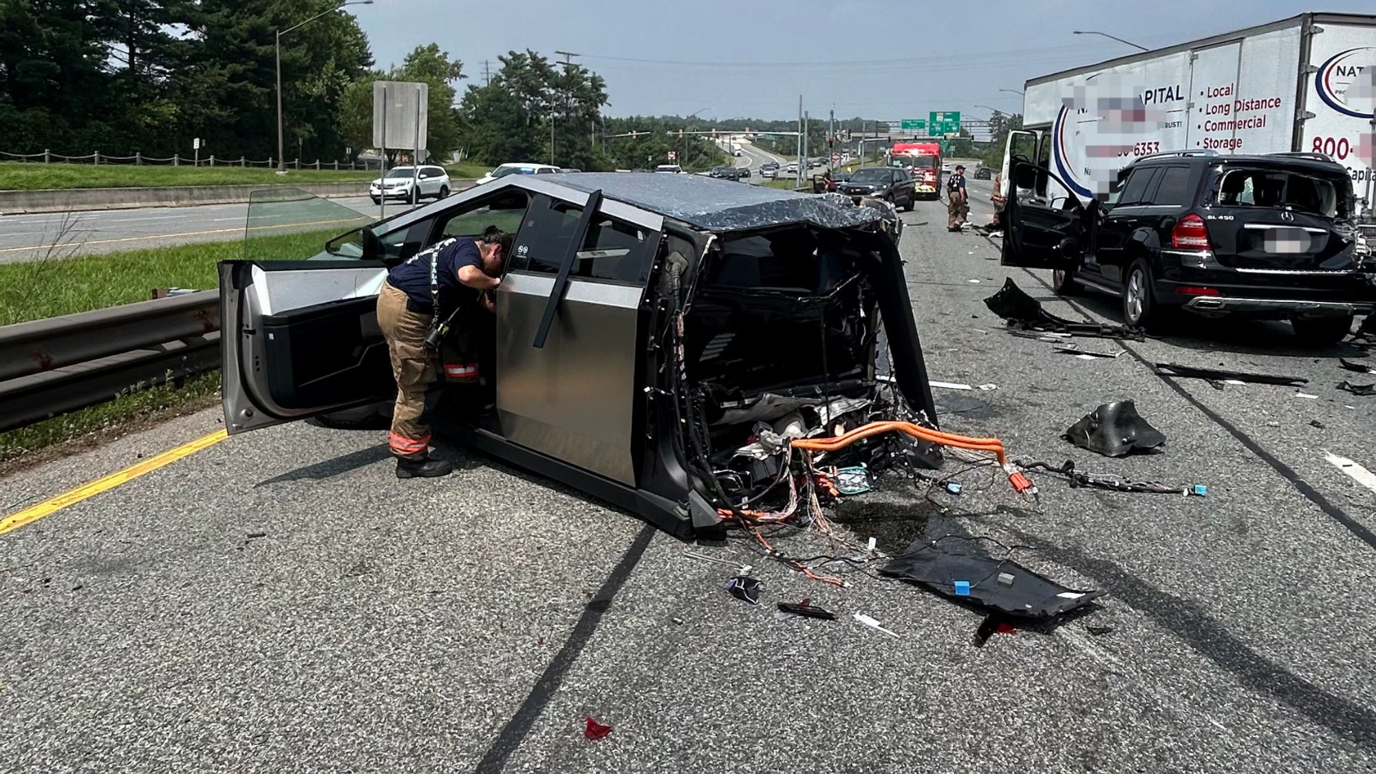 Tesla Cybertruck Reportedly Splits in Half During US Accident