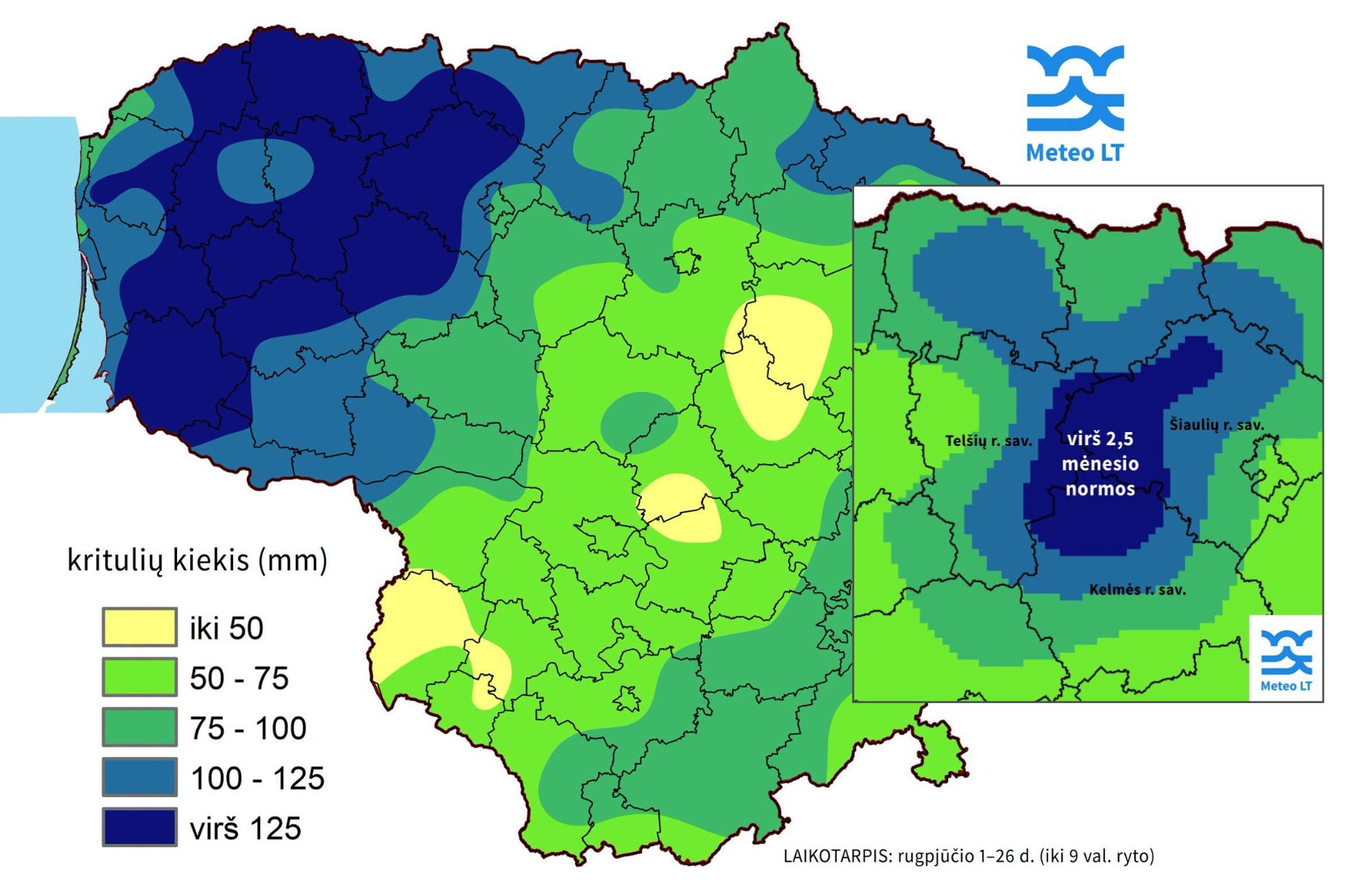 Lithuania sees exceptional rainfall, exceeding August norms by over 250%