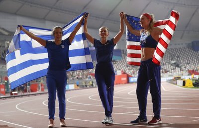 Katerina Stefanidi, Anželika Sidorova, Sandi Morris