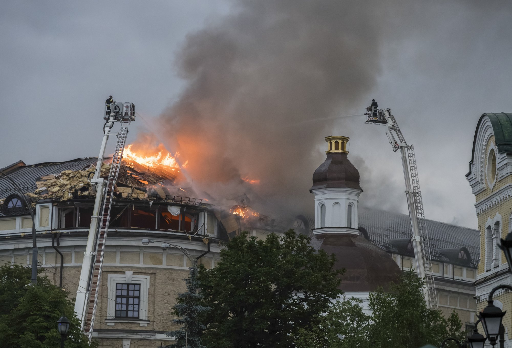 Russia claims Patriot missile hit Kyiv cathedral; Ukraine blames drones, propaganda
