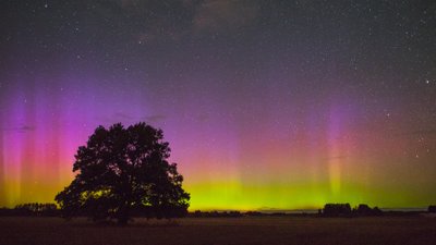 Šiaurės pašvaistės Lietuvoje fiksuojamos vis dažniau. V. Tarulio nuotr.