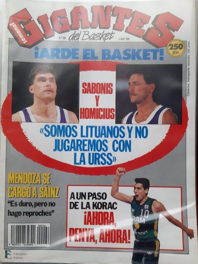 "Gigantes del Basket" 1990-ųjų balandžio numerio viršelis