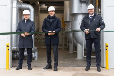 Valdas Benkunskas, Dainius Kreivys, Gerimantas Bakanas įrenginio atidarymo ceremonijoje