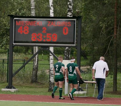 "Miesnieki" – "Žalgirio" rungtynių rezultatas / Foto: Miesnieki klubas