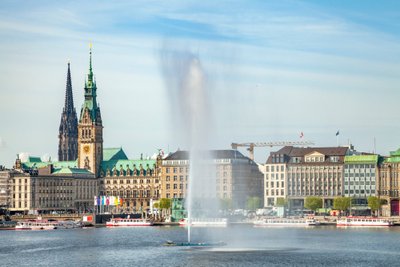 Hamburgo rotušė, Binnenalster ežeras, Hamburgas