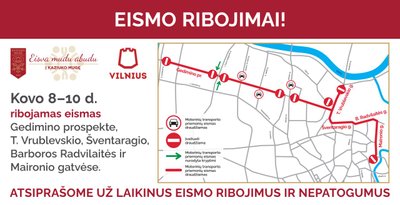 Eismo ribojimai Kaziuko mugės metu