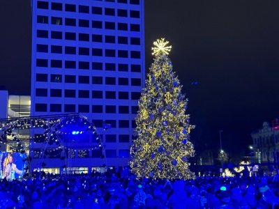 Įžiebta Kauno Kalėdų eglė: alsuoja jaukumu ir tradicijomis