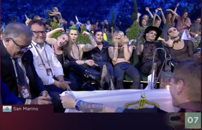 San Marino atstovas Eurovizijoje / Foto: Delfi, STOP kadras