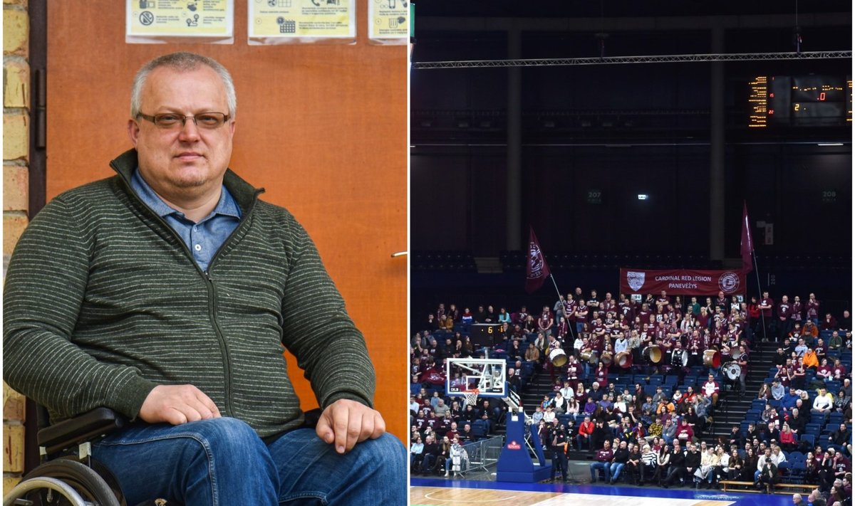 Panevėžio krašto žmonių su negalia sąjungos pirmininkas Jonas Dumša, "Kalnapilio" arena