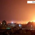 Sprogimai pasigirdo vienas po kito: vaizdo įraše užfiksuota masinė Rusijos ataka Kyjive