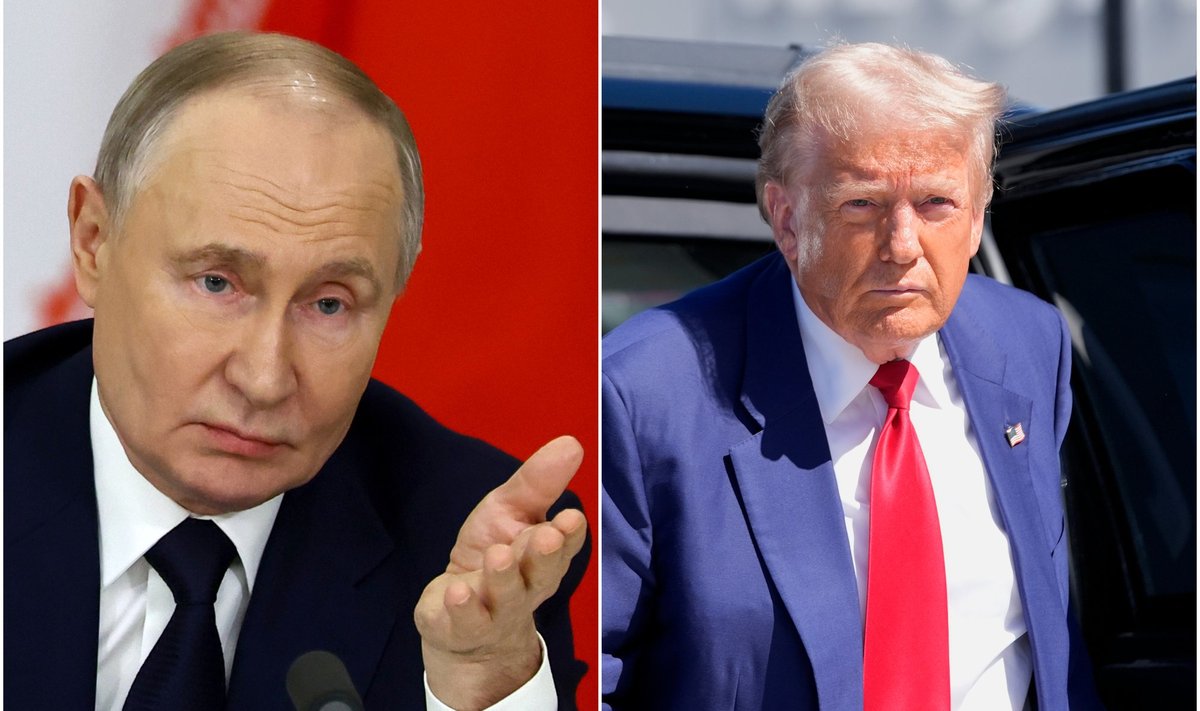 Kairėje – Vladimiras Putinas, dešinėje – Donaldas Trumpas