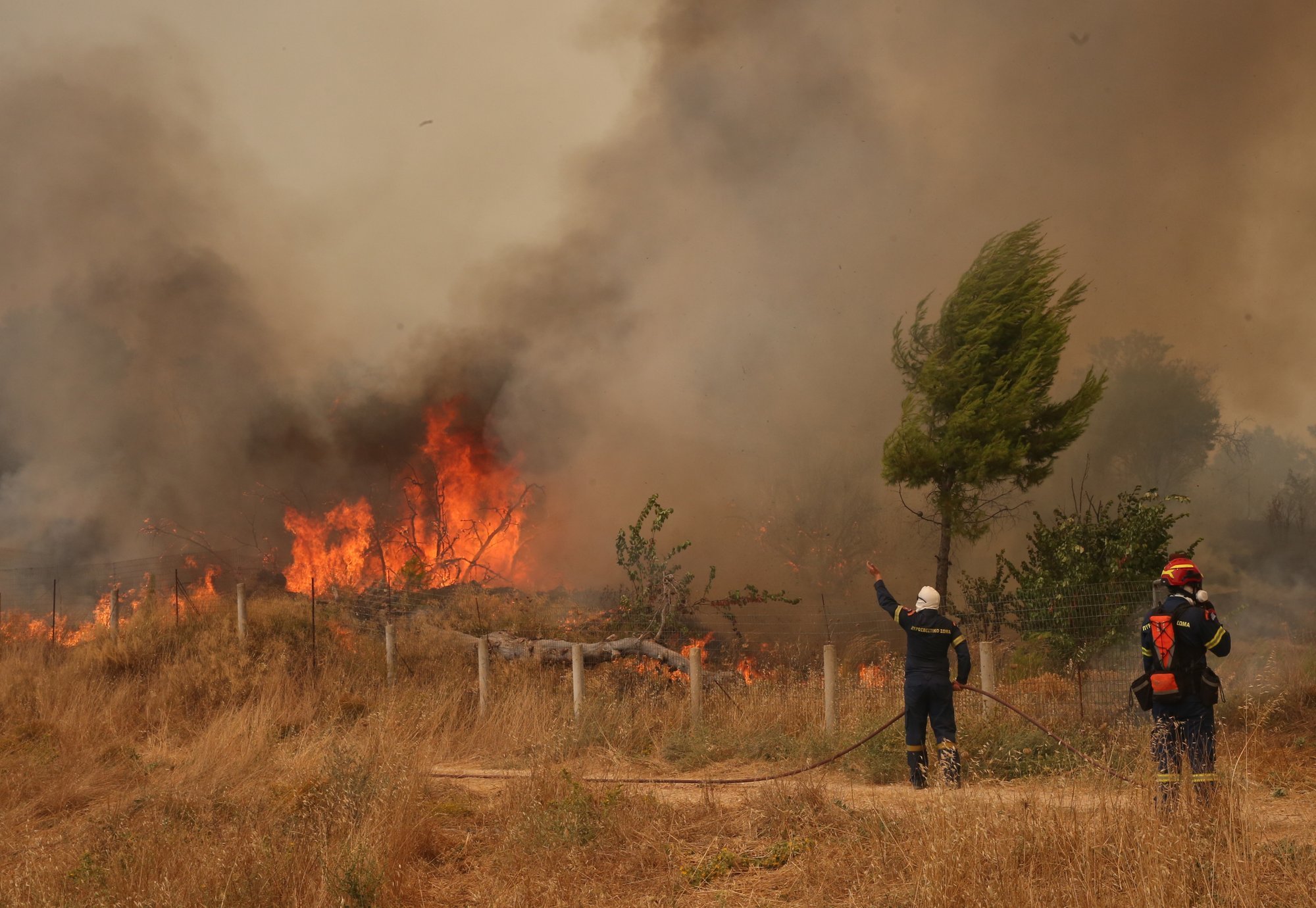 Two dead as wildfires rage near Athens for fourth day