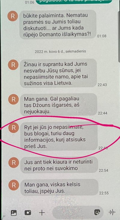 Tariamai Ruslano siųstos žinutės merginos artimiesiems