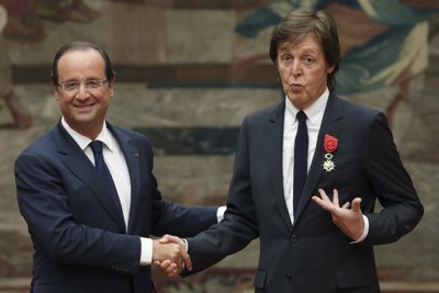 Francois Hollande'as ir Paulas McCartney