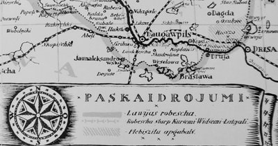 26 PAV. Fragmentas iš Latvijos žemėlapio, paskelbto 1920 m. latvių žurnale „Ilustrētā Žurnāla“ Nr. 2 (birželis).