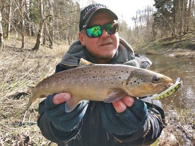 Paulius Korsakas su savo sugautu laimikiu