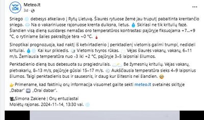 Meteorologų prognozė penktadieniui, kai Kauną užklupo plikledis