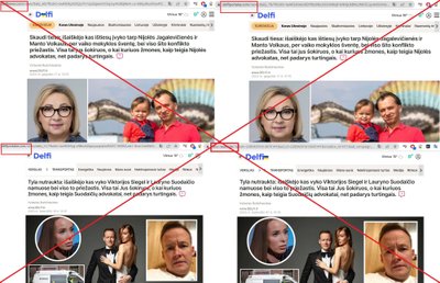 Fiktyvios sukčių sukurtos svetainės, mėgdžiojančios portalą DELFI