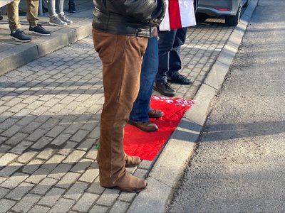 Protestas prie Baltarusijos ambasados