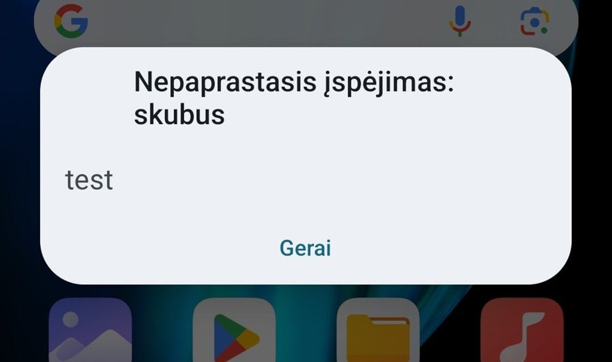 Skaitytojo atsiųsta ekrano nuotrauka