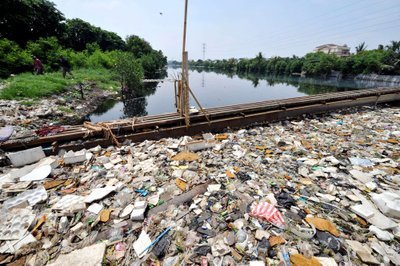 Citarum upė, Šiaurės Džakarta, Indonezija