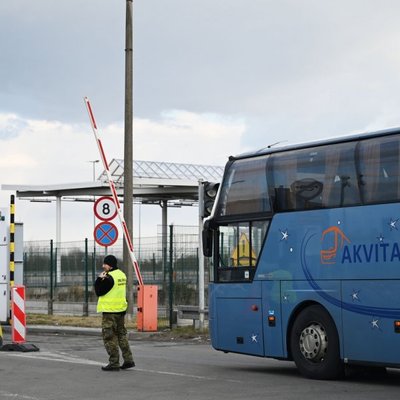 Ukrainos ir Lenkijos pasienyje pabėgėliai iš Ukrainos