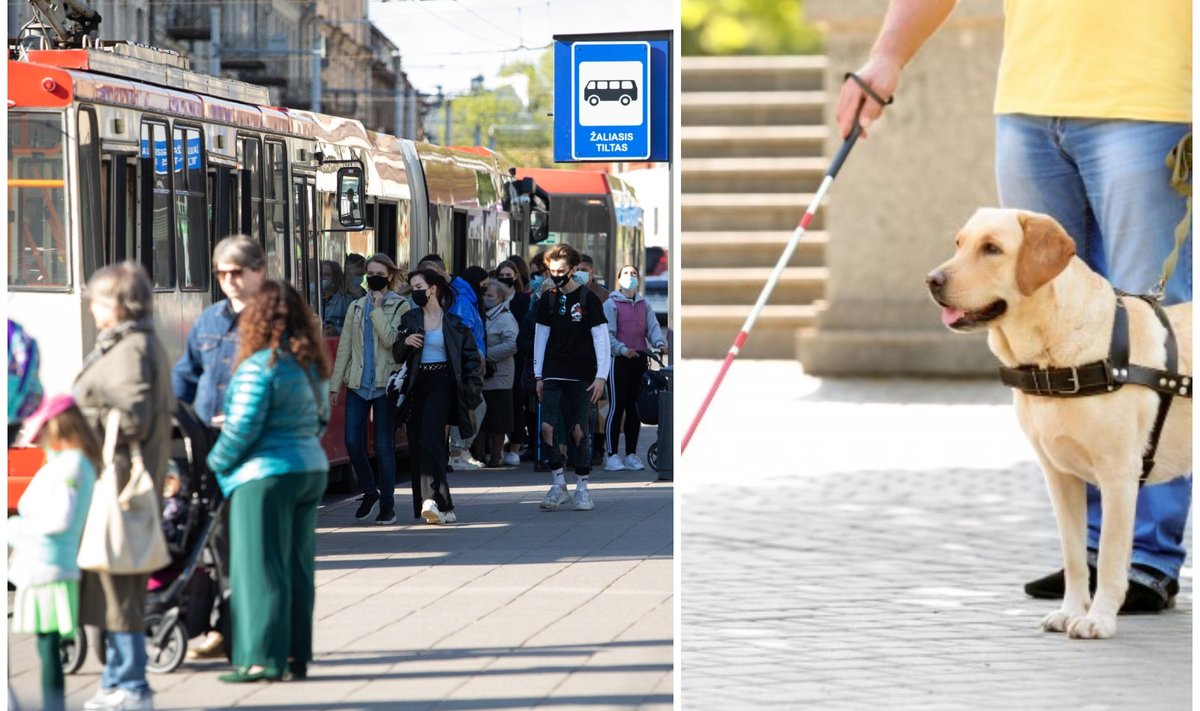 Žmonės su regos negalia susiduria su iššūkiais, norėdami keliauti sostinės viešuoju transportu