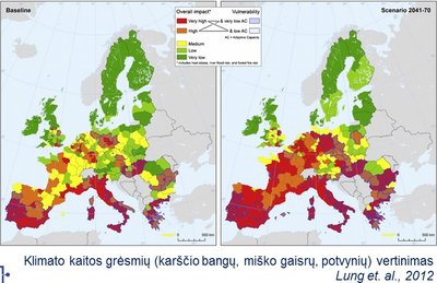 Europos klimato grėsmių žemėlapis