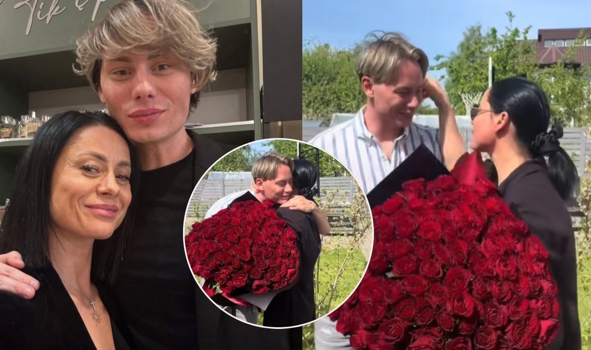 Ąžuolas Misiukevičius su mama Donalda