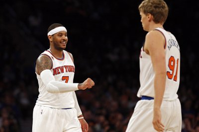 Carmelo Anthony ir Mindaugas Kuzminskas