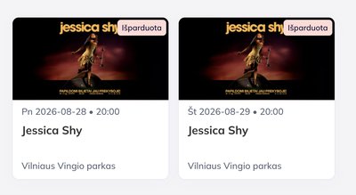 Susidomėjimas Jessicos Shy koncertais Vingio parke – milžiniškas