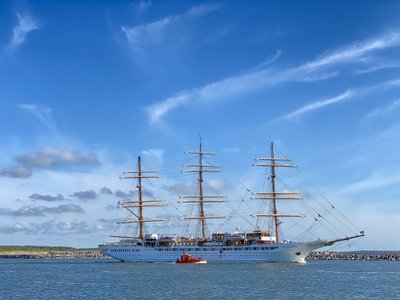 Klaipėdoje apsilankė didžiausias kruizinis burlaivis pasaulyje „Sea Cloud Spirit“. Š. Meškio/DELFI nuotr.