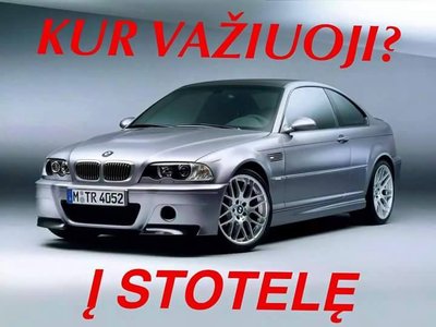 Interneto trolių sukurtas memas apie BMW ir stoteles