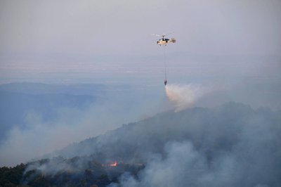 Graikijos šiaurės rytuose vis dar siaučia nedideli miškų gaisrai