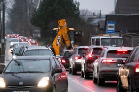 Eleven crashes caused traffic holdups in Vilnius Monday morning