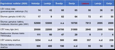 Lietuvos ir kitų Europos šalių lyginamieji CŠT sektoriaus rodikliai