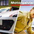 Motorgalviai.  „Subaru“ su svarainiais, oranžinė chuligankė ir sportinių automobilių boksai iš arti