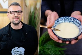 Kazimiero Likšos balta daržovių sriuba: receptą sugalvojo pats norėdamas, kad valgytų ir išrankusis jo sūnus