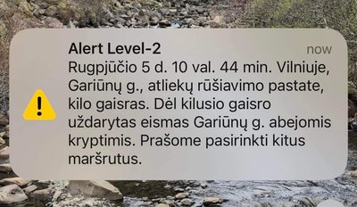 Pranešimas apie gaisrą „Ecoservice“