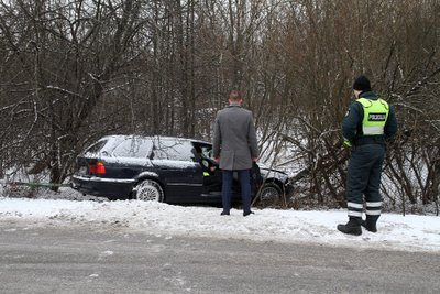 Kaune BMW trenkėsi į tvorą, ant automobilio užvirto medis