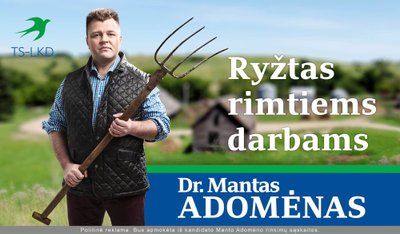 Manto Adomėno reklama