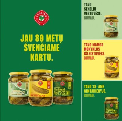 80-metį švenčiantis Kėdainių konservų fabrikas sukūrė vieną mėgstamiausių savo pirkėjų gaminių – marinuotus agurkus su ąžuolo lapais – juos pristato su nostalgiško dizaino riboto tiražo etiketėmis. Visai Lietuvai šių ypatingų stiklainių tebus pagaminta 100 000.