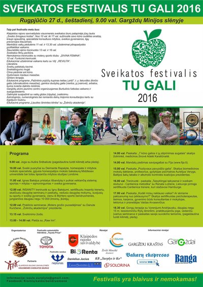 Sveikatos festivalis „Tu gali“