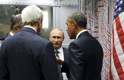 Sergejus Lavrovas, Vladimiras Putinas, Johnas Kerry, Barackas Obama