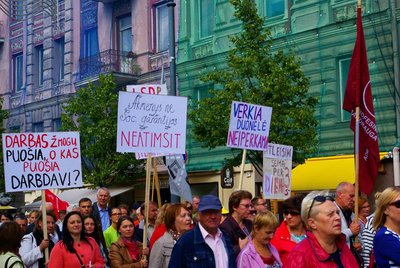 Profesinių sąjungų protesto akcija