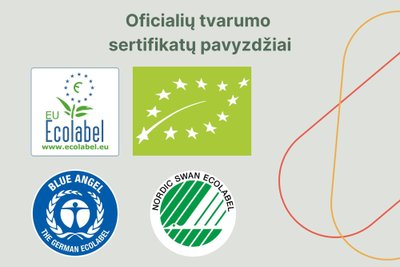 Oficialių tvarumo sertifikatų pavyzdžiai