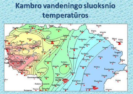 Karštų požeminių sluoksnių Lietuvos teritorijoje žemėlapis